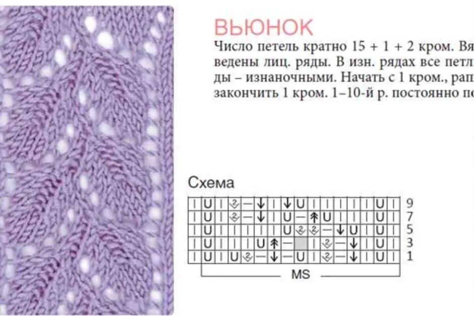 Простой ажурный узор спицами схемы для кофты Картинки УЗОР АЖУРНЫЕ ЛИСТЬЯ СПИЦАМИ СХЕМА