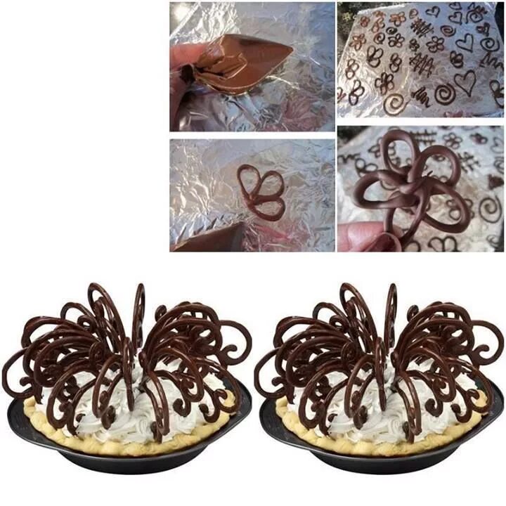 Простой декор из шоколада для торта Chocolate Figuras de chocolate, Chocolates decorados, Decoración pasteleria