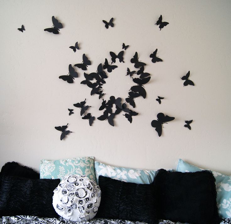 Простой декор стен своими руками Free US Shipping 40 3D Butterfly Wall Art Circle Burst Etsy 3d butterfly wall ar