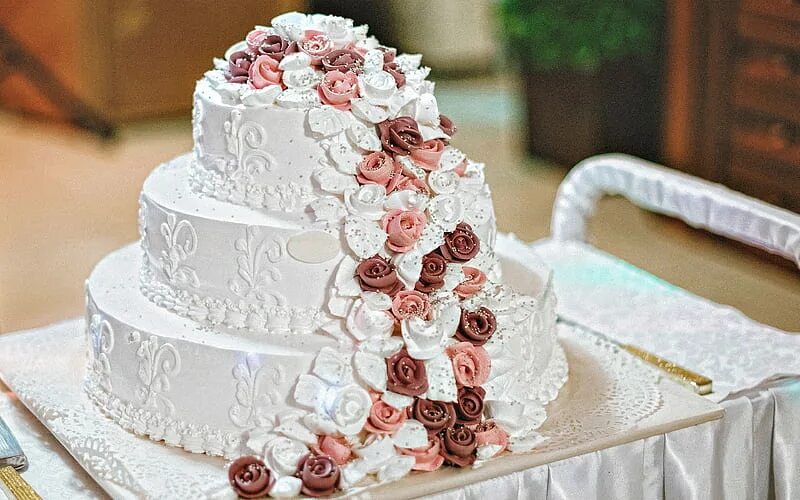 Простой декор свадебного торта Wedding cake three-tiered cake, wedding concepts, cakes, sweets, wedding cake wi