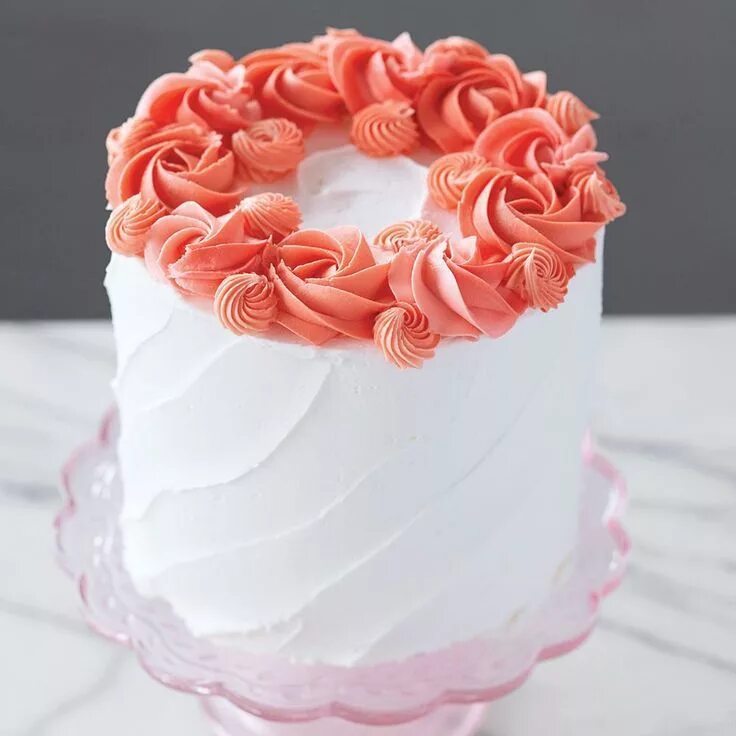 Простой декор торта кремом Ring Around the Rosette Cake in 2019 Rosette cake, Creative cake decorating, Cak