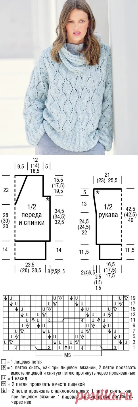 Простой джемпер женский спицами схемы Картинки ВЯЗАНЫЕ ДЖЕМПЕРА СО СХЕМАМИ И ОПИСАНИЕМ