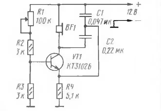 Простой генератор звуковой частоты своими руками схема Генератор звуковой частоты на одном транзисторе