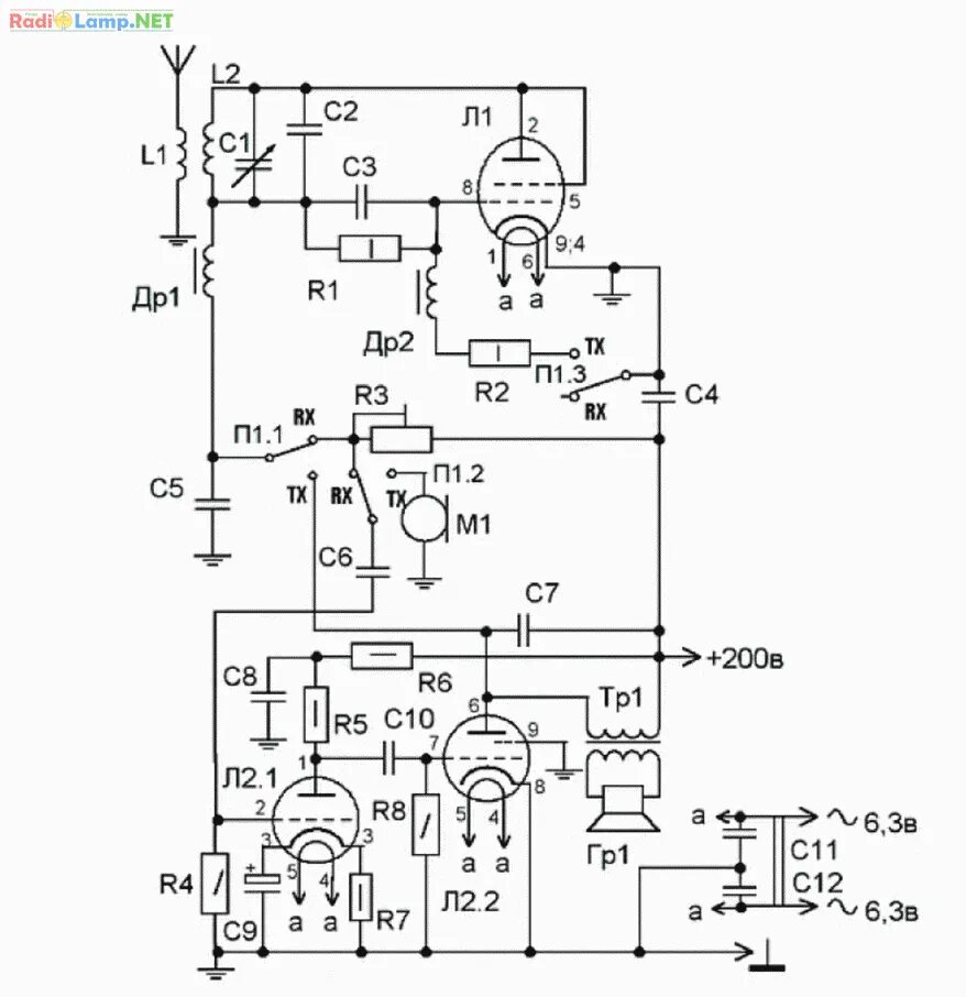 Простой ламповый трансивер своими руками схема Пин на доске Радиолюбитель