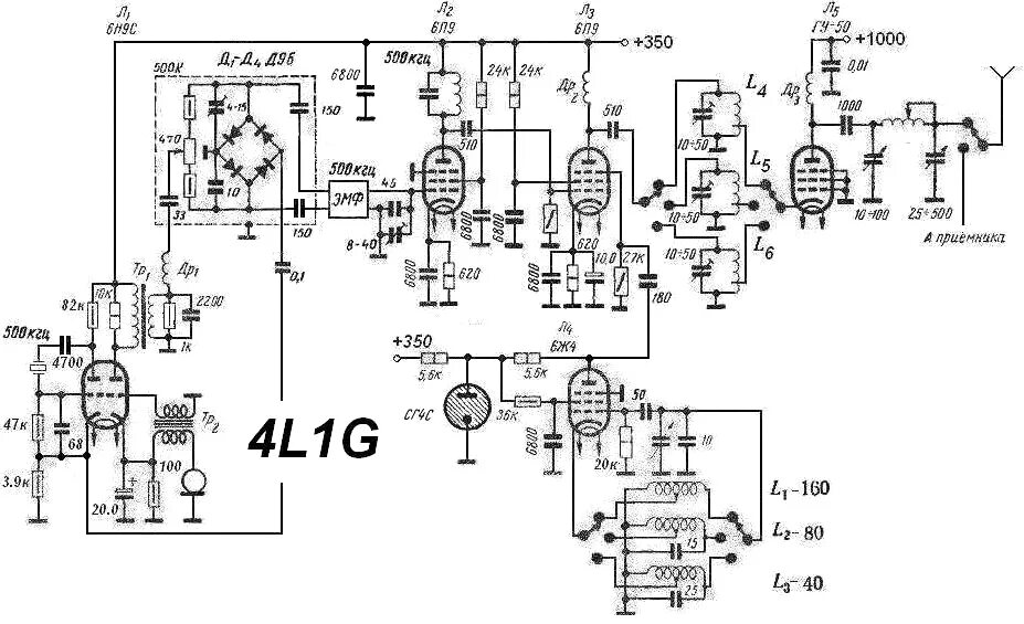 Простой ламповый трансивер своими руками схема SBB передатчик-приставка на лампах Принципиальная схема, Схемотехника, Электрони
