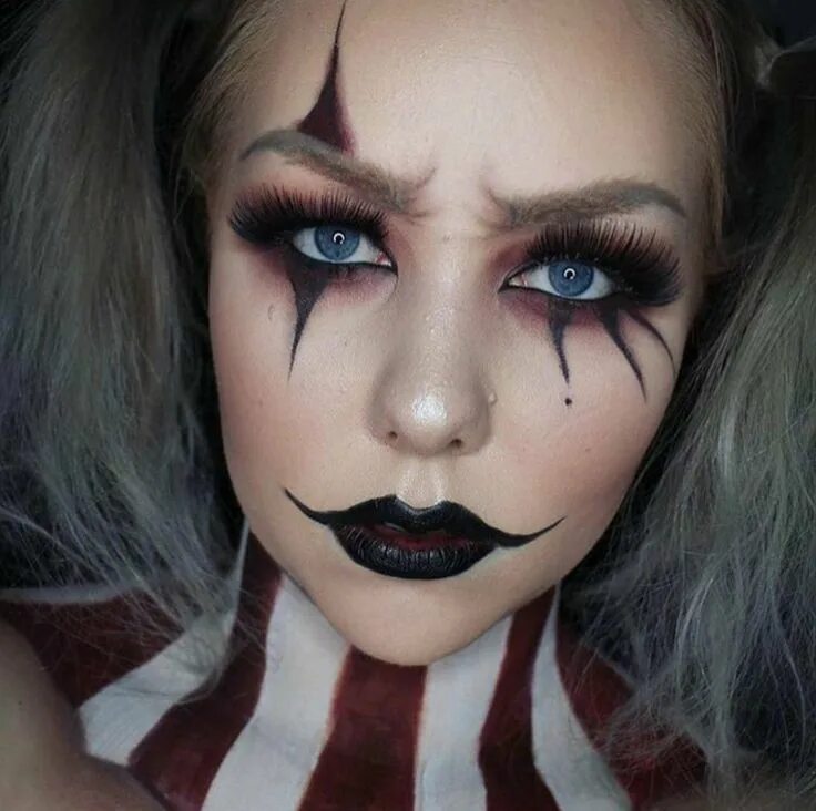 Простой макияж на хэллоуин Pin by Tina Godfrey on costume makeup Halloween makeup clown, Creepy clown makeu