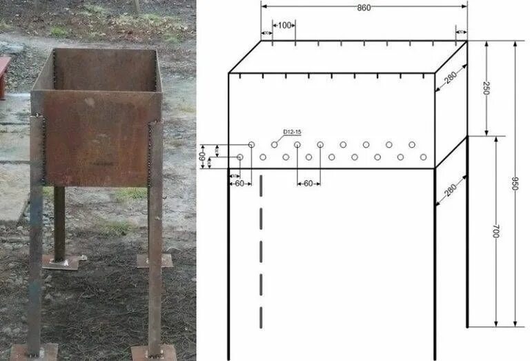 Простой мангал своими руками чертежи Мангалы из металла своими руками: размеры, фото и инструкции