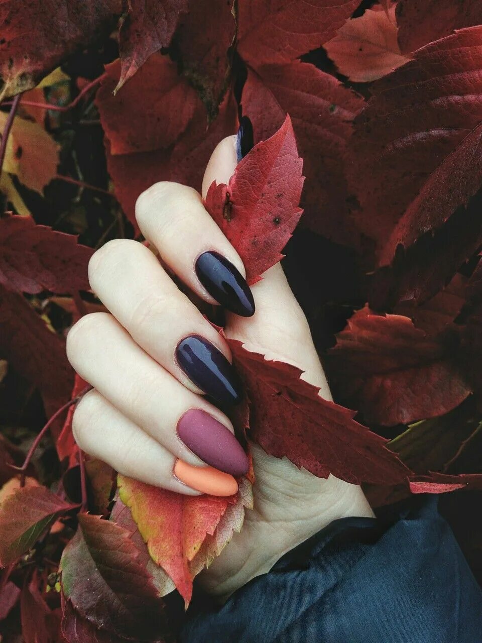 Простой маникюр на осень Autumn nails Unghie