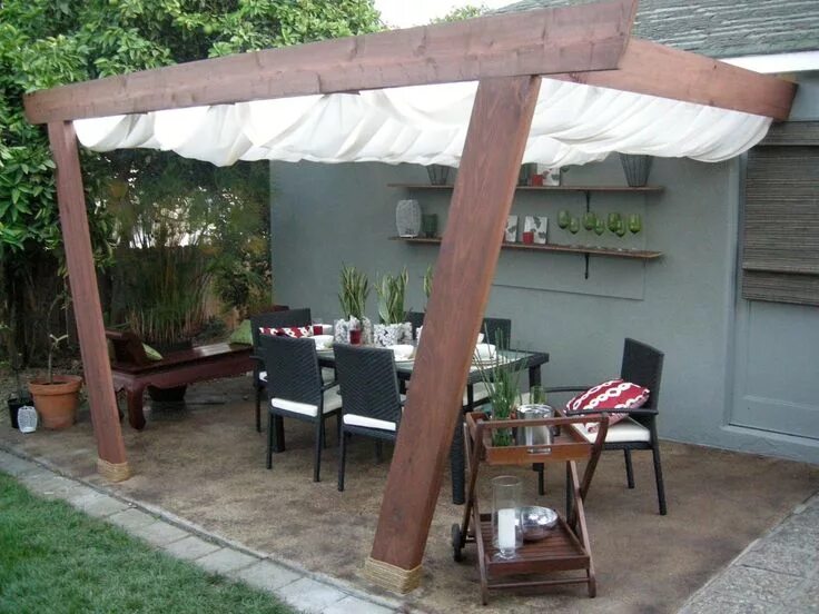 Простой навес на даче своими руками 15 Covered Patio Ideas Canopy outdoor, Backyard canopy, Patio shade