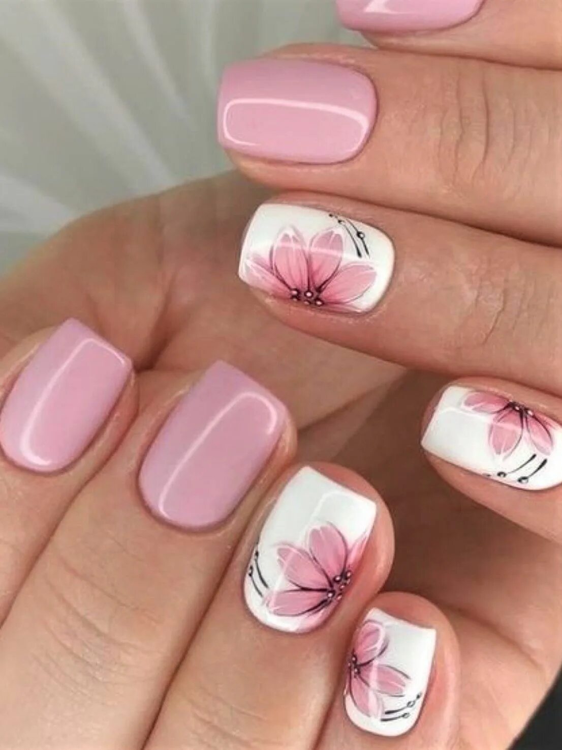 Простой нежный дизайн ногтей Nail Art Designs - Beautiful Flower Nail Art Designs & Ideas Nails, Nail art, Fl