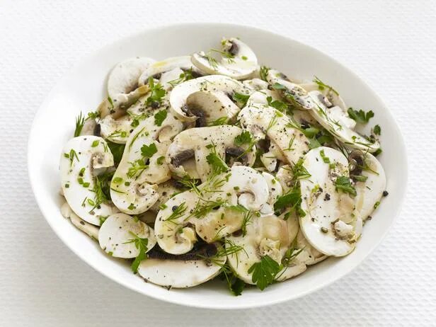 Простой салат из шампиньонов с фото Mushroom Salad Recipes : Food Network Food Network