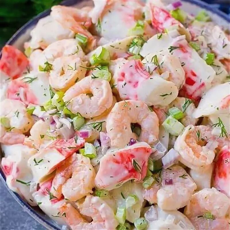 Простой салат с креветками фото Pin on Seafood