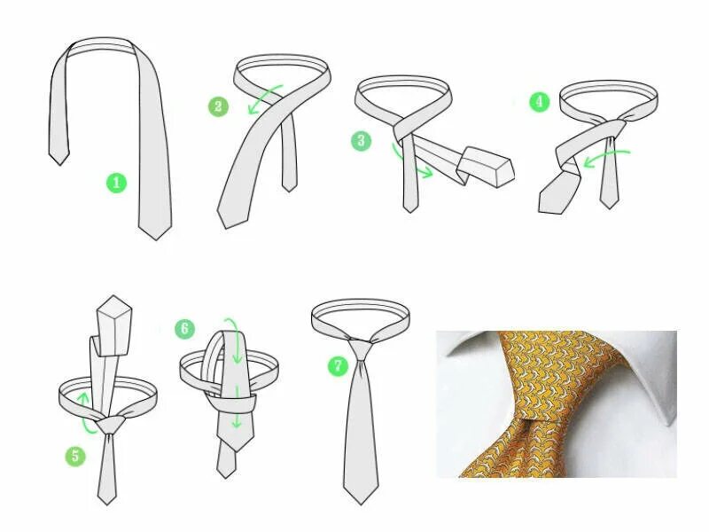 Простой способ завязать галстук фото Как правильно завязывать и носить галстуки Технологические секреты для жизни Дзе