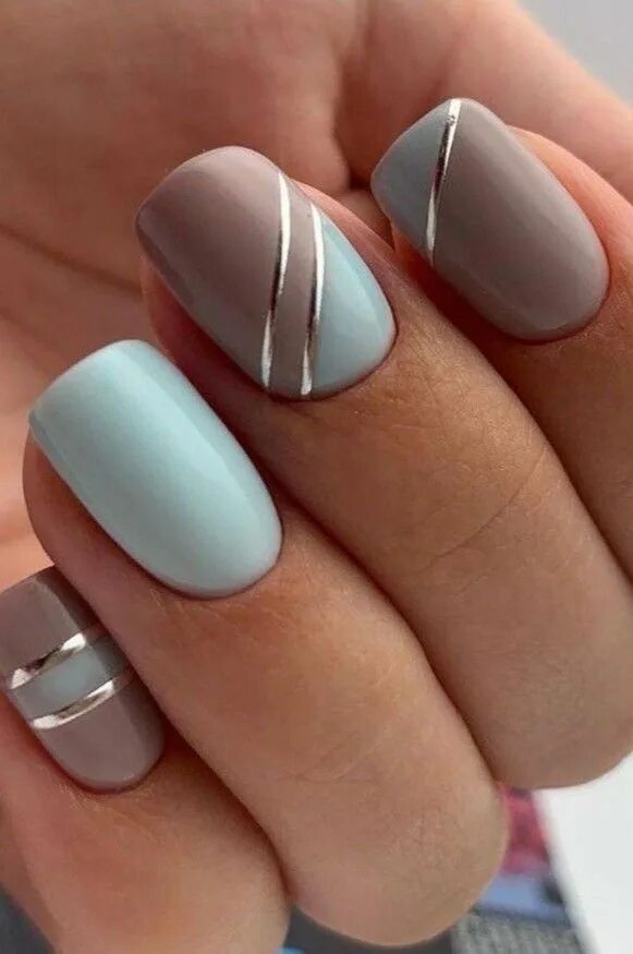 Простой стильный маникюр Manicura Francesa Short square acrylic nails, Square nail designs, Square acryli