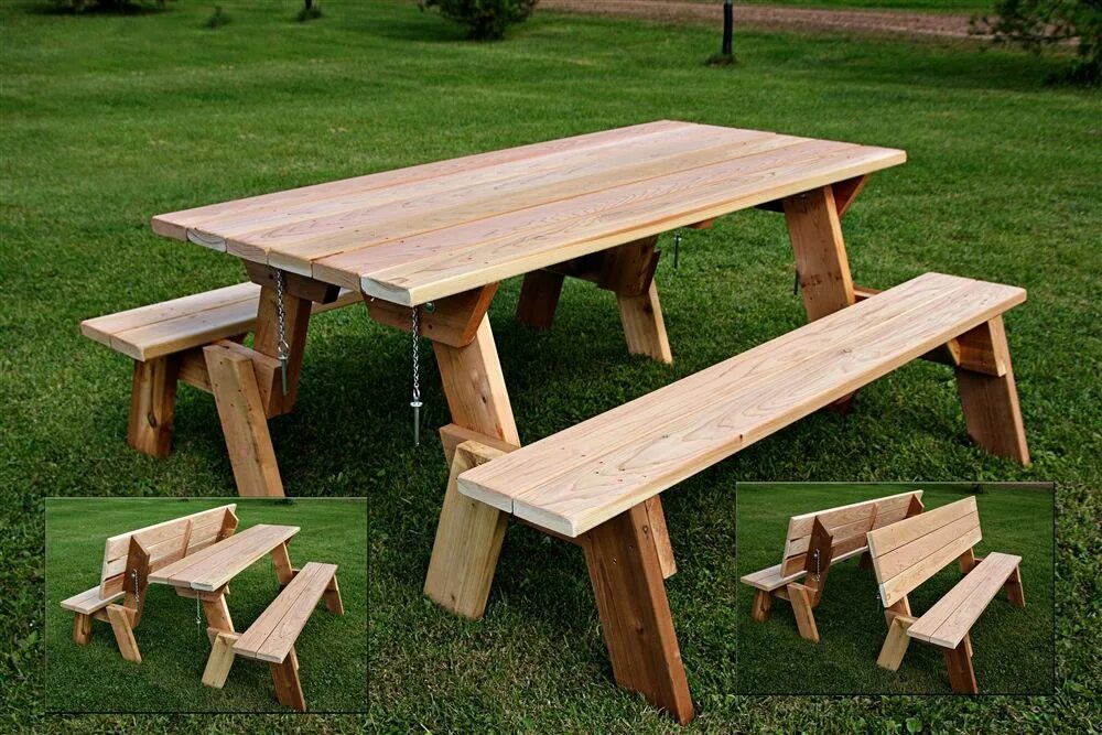 Простой стол для дачи своими руками Glorydays Bench Glider Picnic table bench, Table and bench set, Folding picnic t