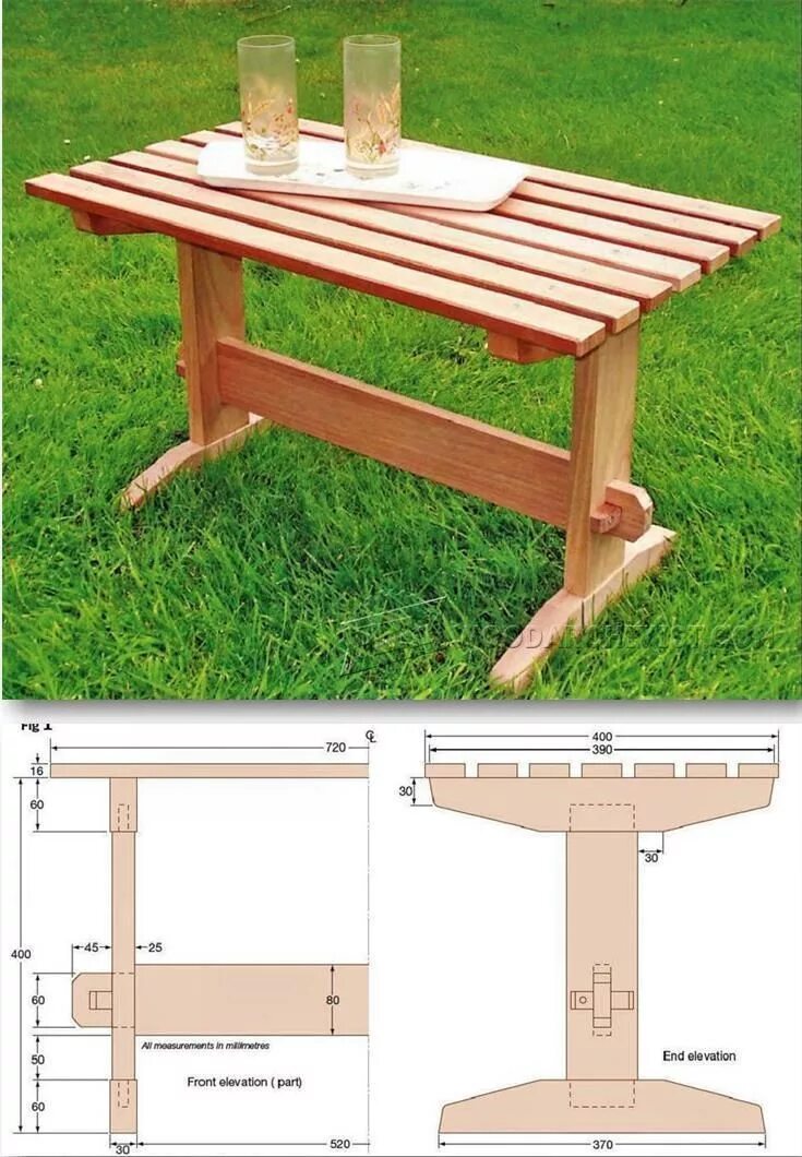 Простой стол для дачи своими руками Outdoor Coffee Table Plans - Outdoor Furniture Plans & Projects WoodArchivist.co