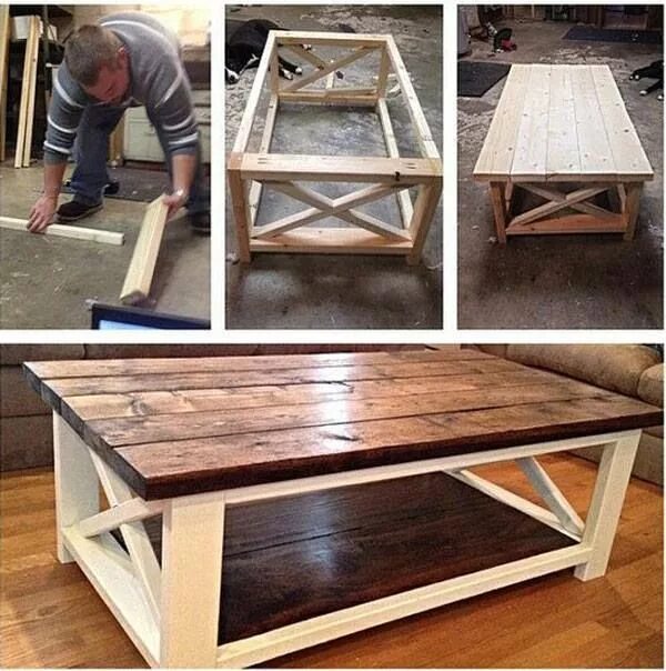 Простой стол своими руками фото Build A Rustic X Coffee Table With Free Easy Plans Diy coffee table plans, Diy f