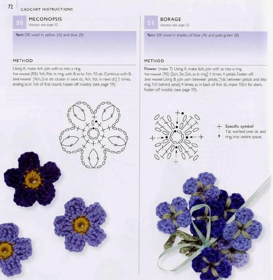 Простой цветок крючком схема "MOSSITA BELLA PATRONES Y GRÁFICOS CROCHET ": Flores a Crochet... Hermosas!!! Cr