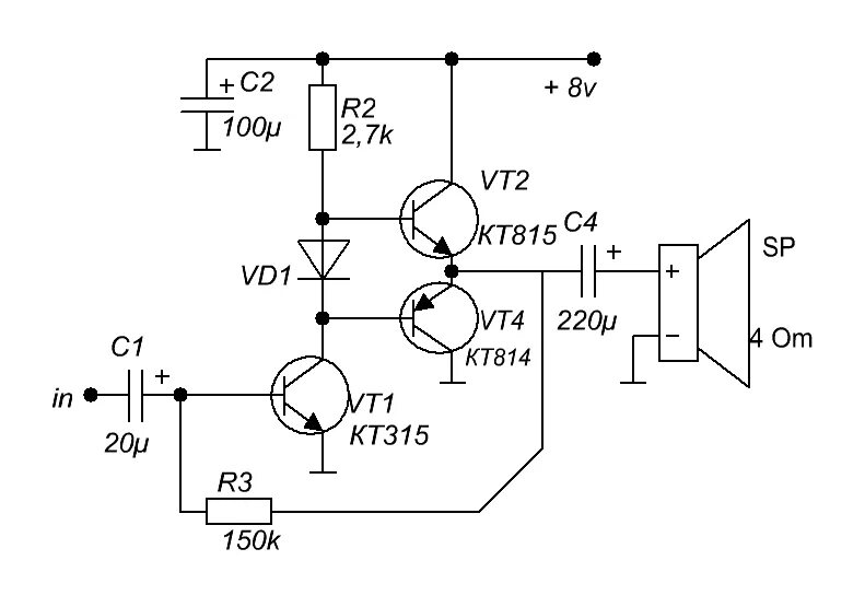 Простой транзисторный усилитель схема Ответы Mail.ru: Есть ли ошибки в этой схеме?