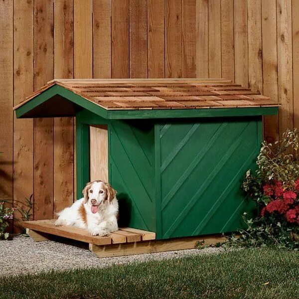 Простые будки для собак фото Wood Magazine - Woodworking Project Paper Plan to Build Dog House Wood dog house