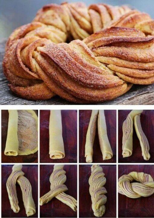 Простые булочки фото Braided Cinnamon Bread Recipes, Cinnamon wreath recipe, Yummy food