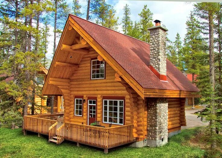 Простые деревянные дома фото Luxurious Log Cabin in the Woods - North American Log Crafters Small log cabin p