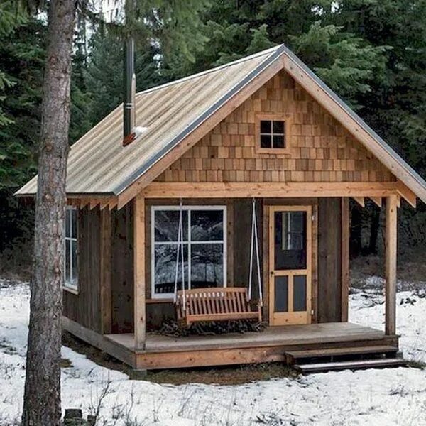 Простые деревянные дома фото 12 x 12 Tiny Home Designs, Floorplans, Costs And More - The Tiny Life Small log 