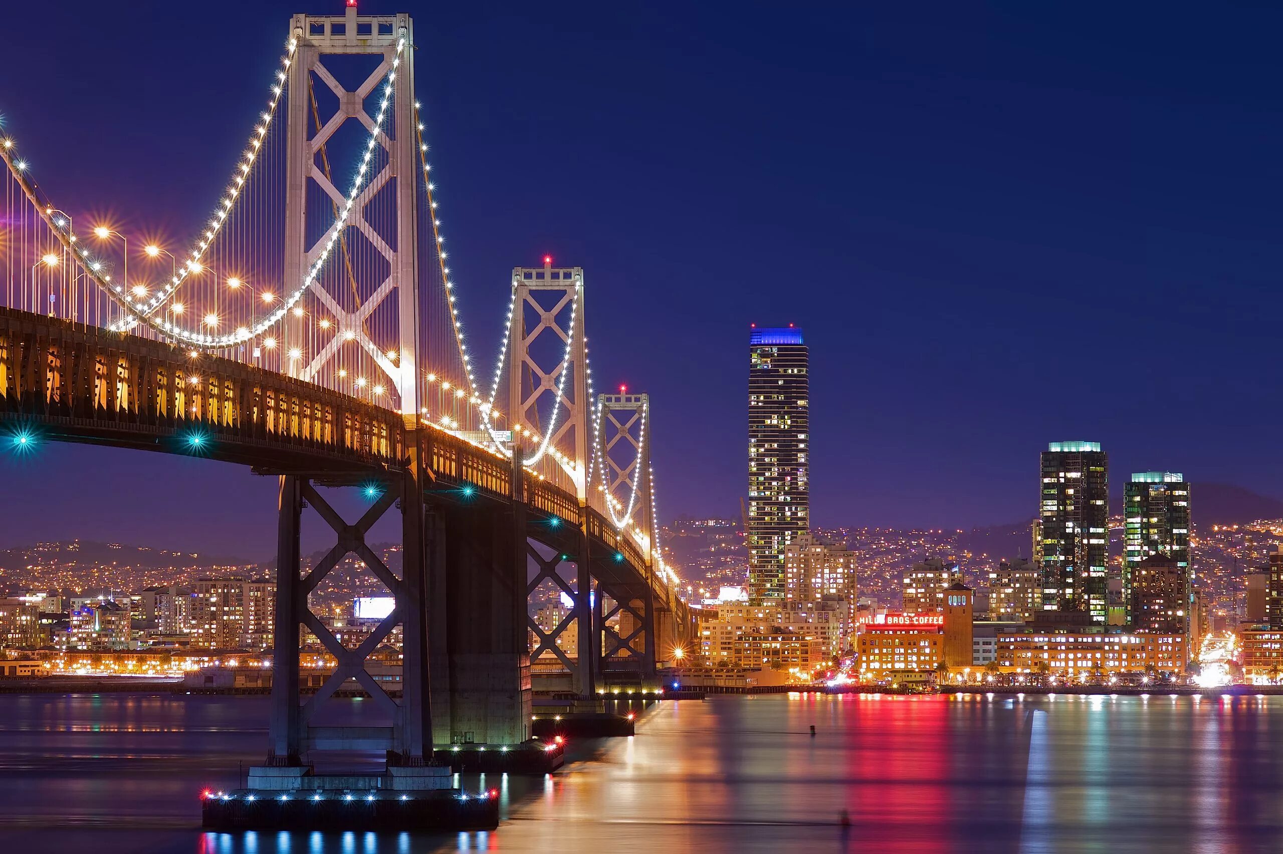 Простые фото на обои San Francisco San francisco at night, Bay bridge, Most beautiful cities