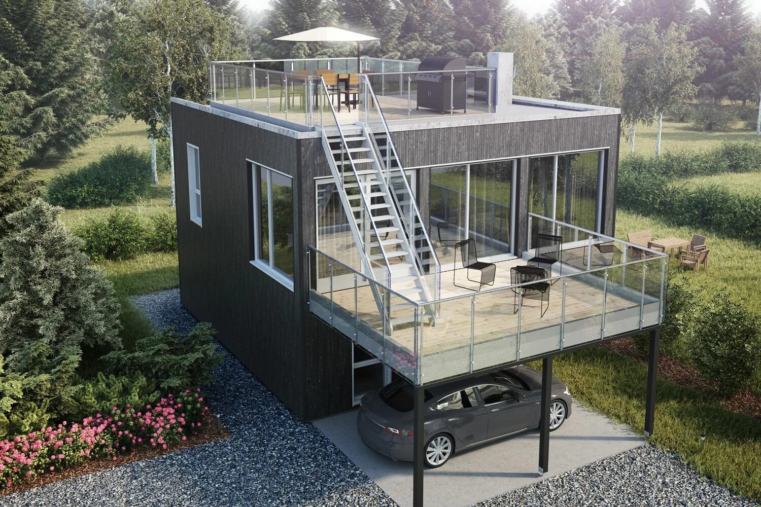 Простые фото проекты InnoHus on Behance Building a container home, Small house design, Tiny house des