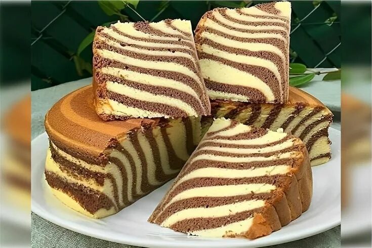 Простые и вкусные рецепты зебра фото Bolo zebra um bolo mesclado de massa branca com massa de chocolate delicioso Bol