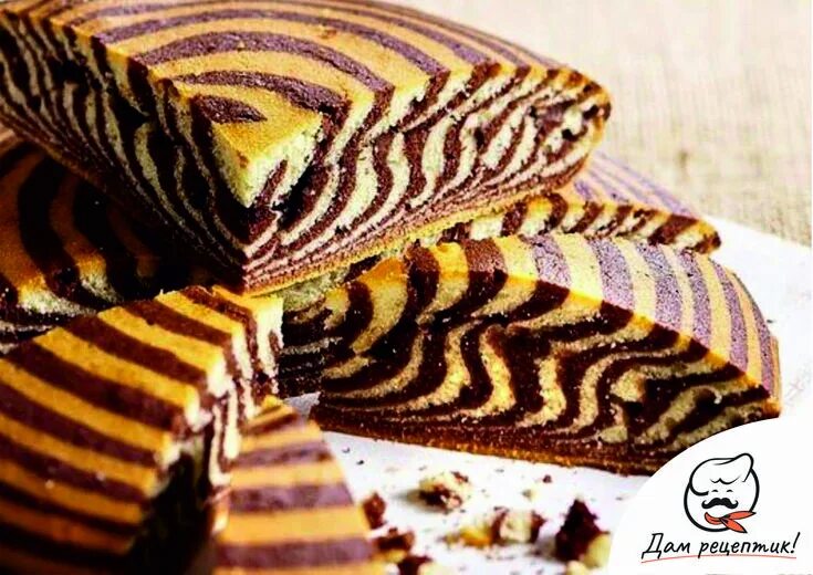 Простые и вкусные рецепты зебра фото Рецепт торта "Зебра" Recipe Speculoos, Cake, Cocoa powder