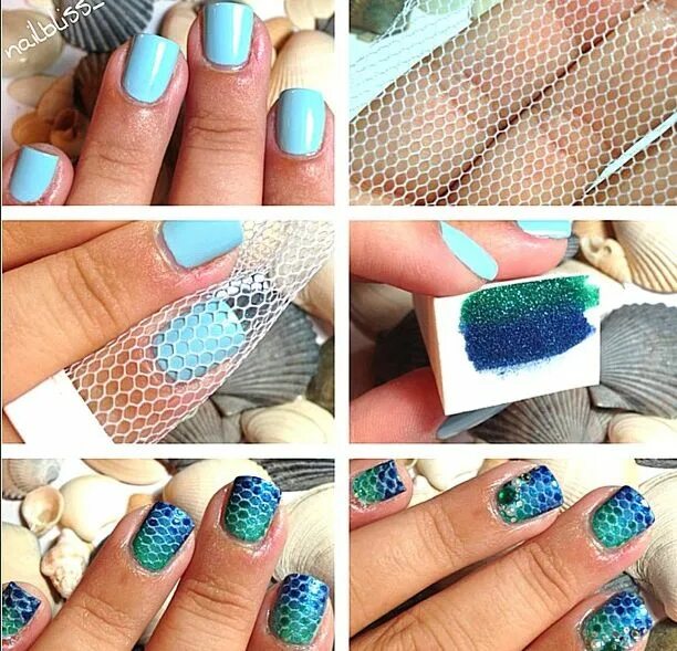 Простые идеи дизайна маникюра Awesome Nail Art DIYs The Beautiful You! - Trend2Wear Mermaid nail art, Mermaid 