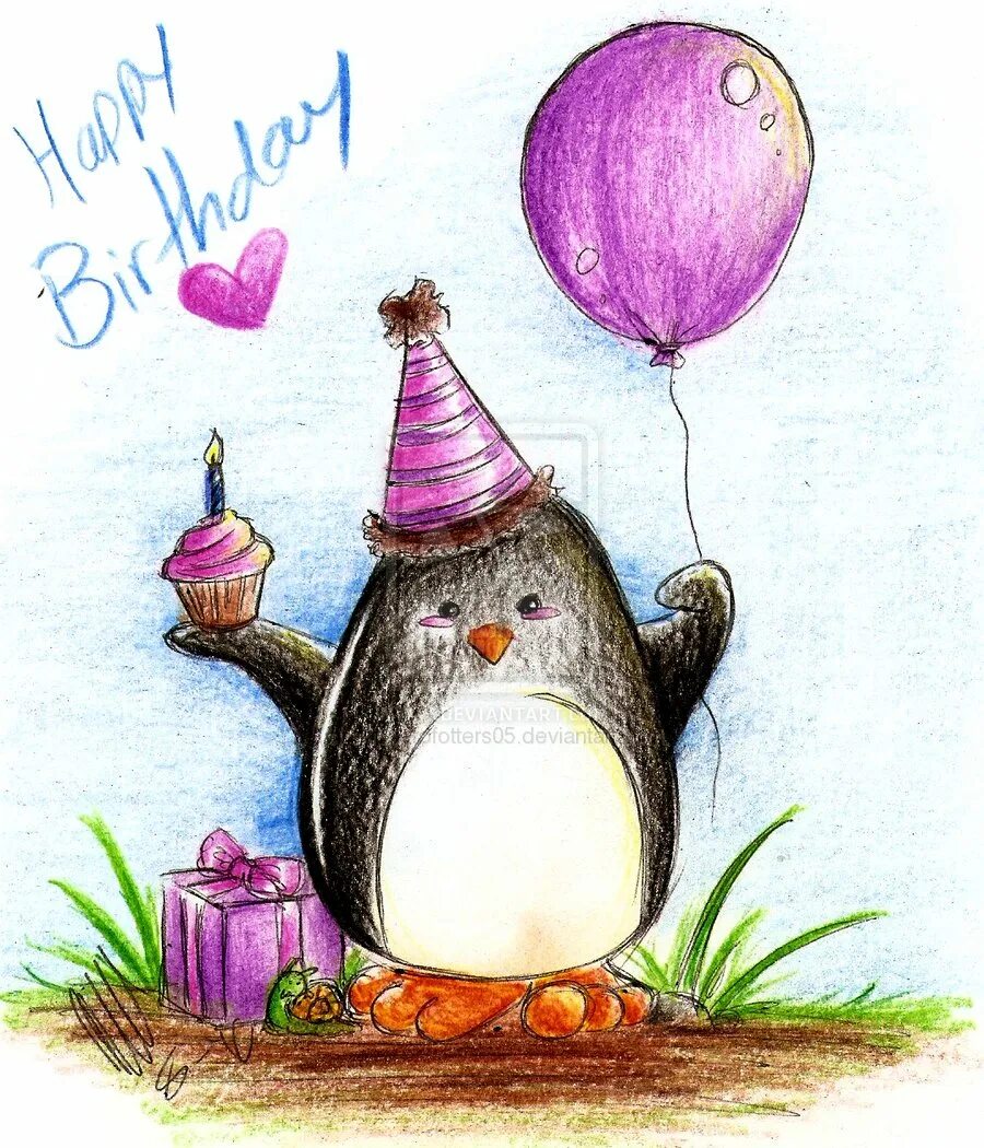 Простые картинки с днем рождения Happy Birthday fluffypenquin - UK eBay Community