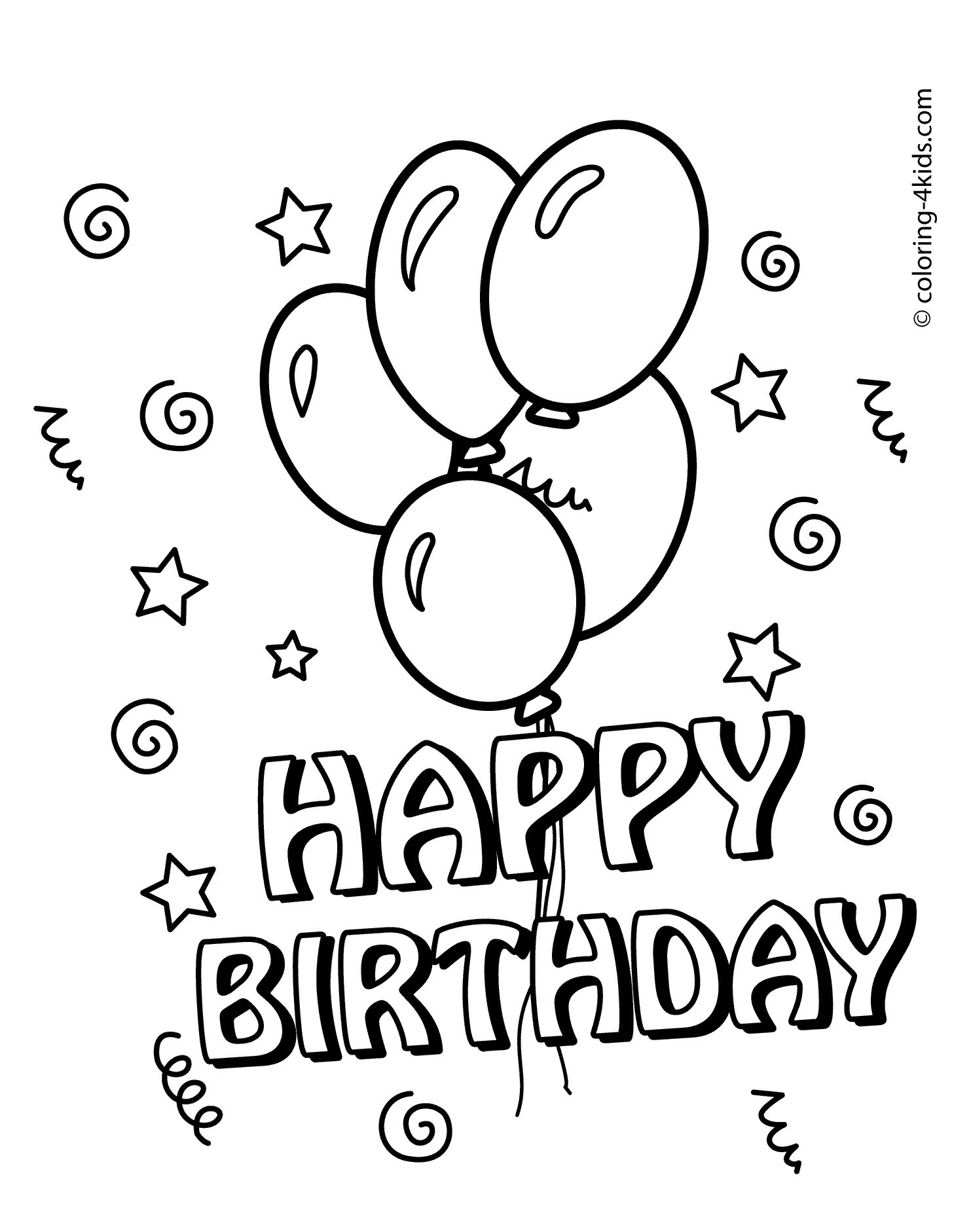 Простые картинки с днем рождения colouring pages happy birthday - Clip Art Library