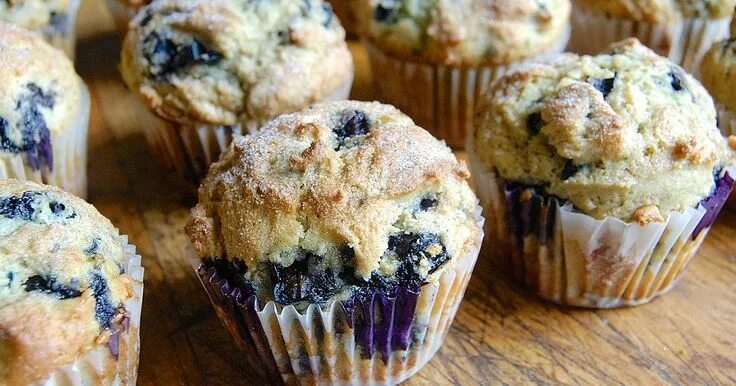 Простые кексы с фото Blueberry Muffins Receita