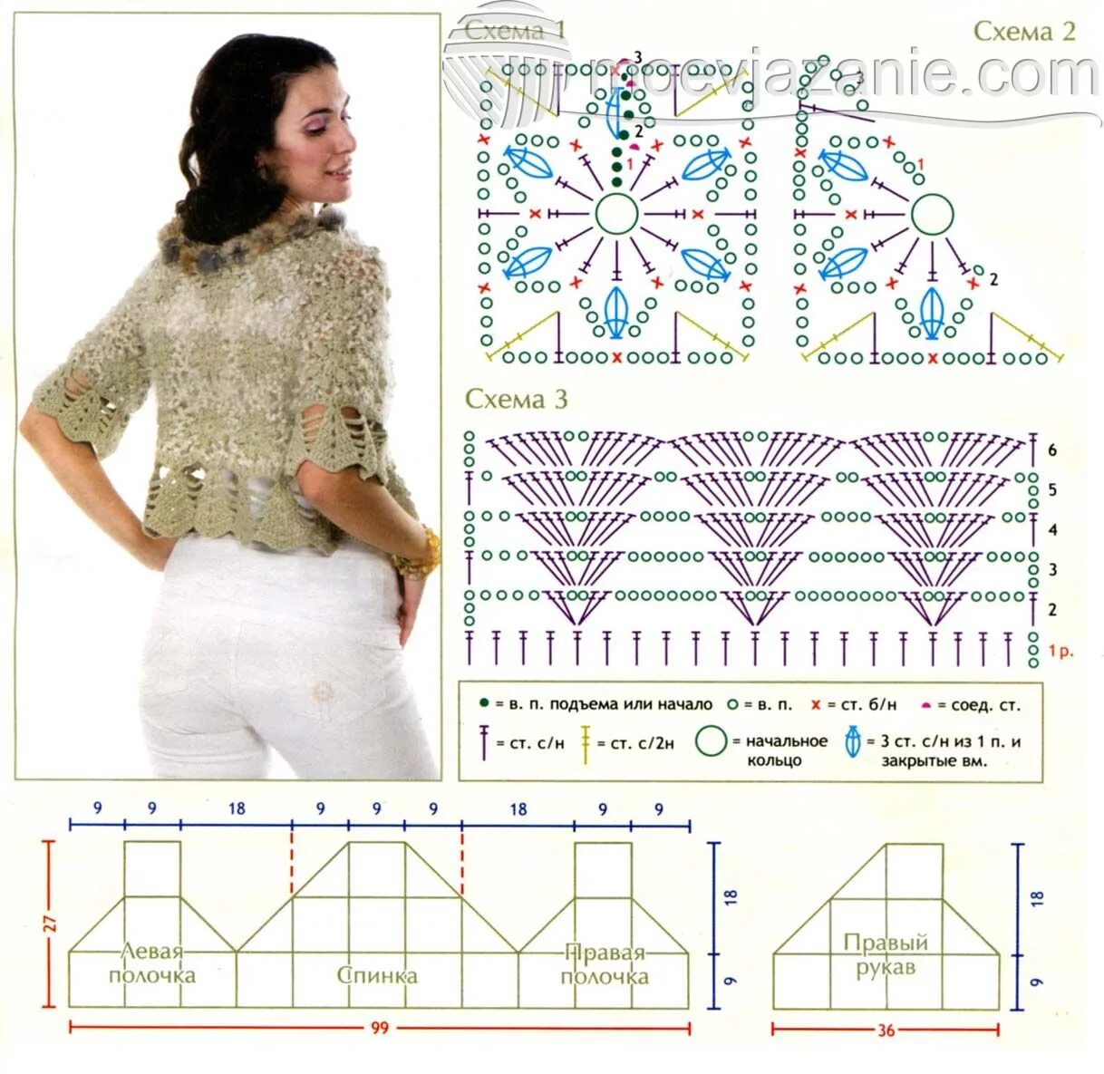 Простые кофточки крючком со схемами схема болеро Каприз Crochet blouse free pattern, Crochet fashion, Crochet shirt