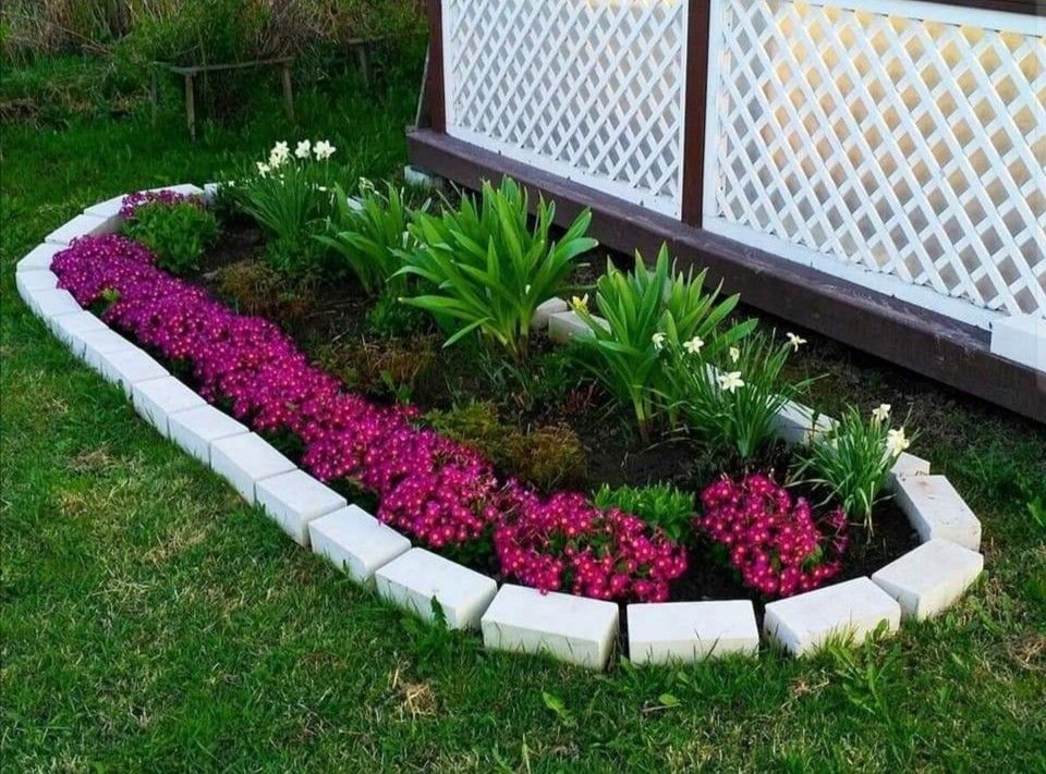 Простые красивые клумбы своими руками фото Pin on Hogar Garden projects, Garden organization, Garden yard ideas