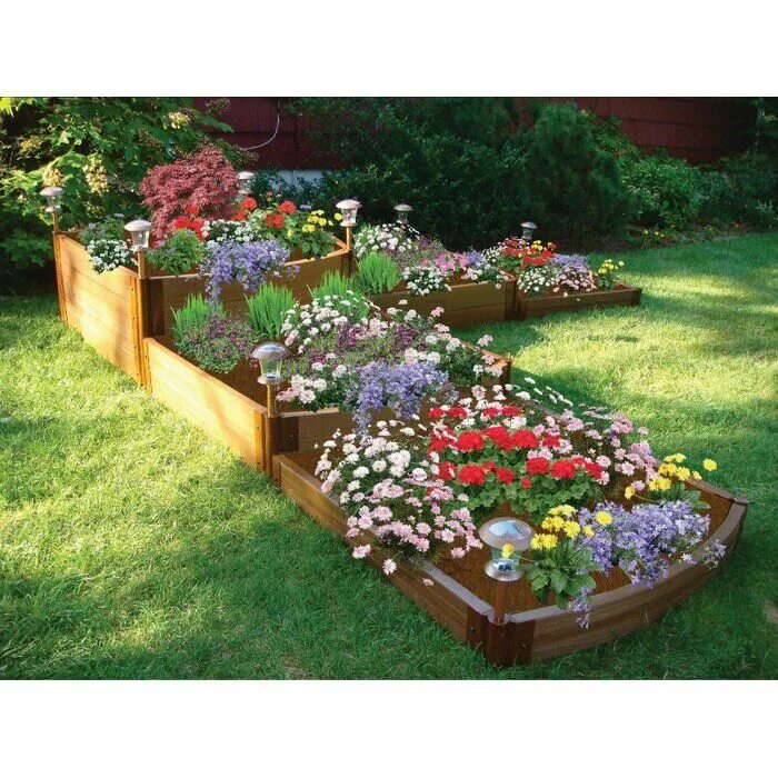 Простые красивые клумбы своими руками фото Frame It All Composite Raised Garden Bed Wayfair Diy raised garden, Building a r