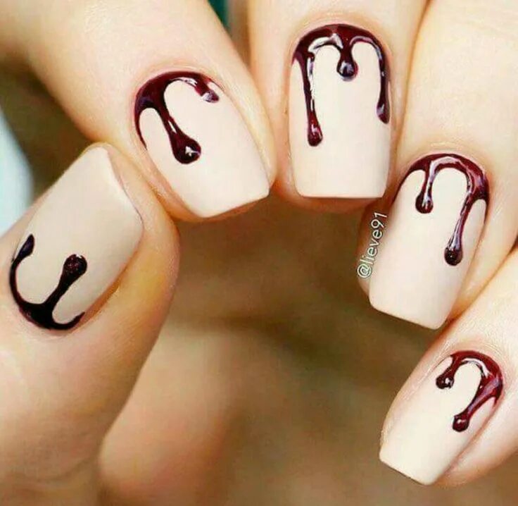 Простые красивые ногти фото Pin on diseño de uñas halloween Halloween nails easy, Blood nails, Halloween nai