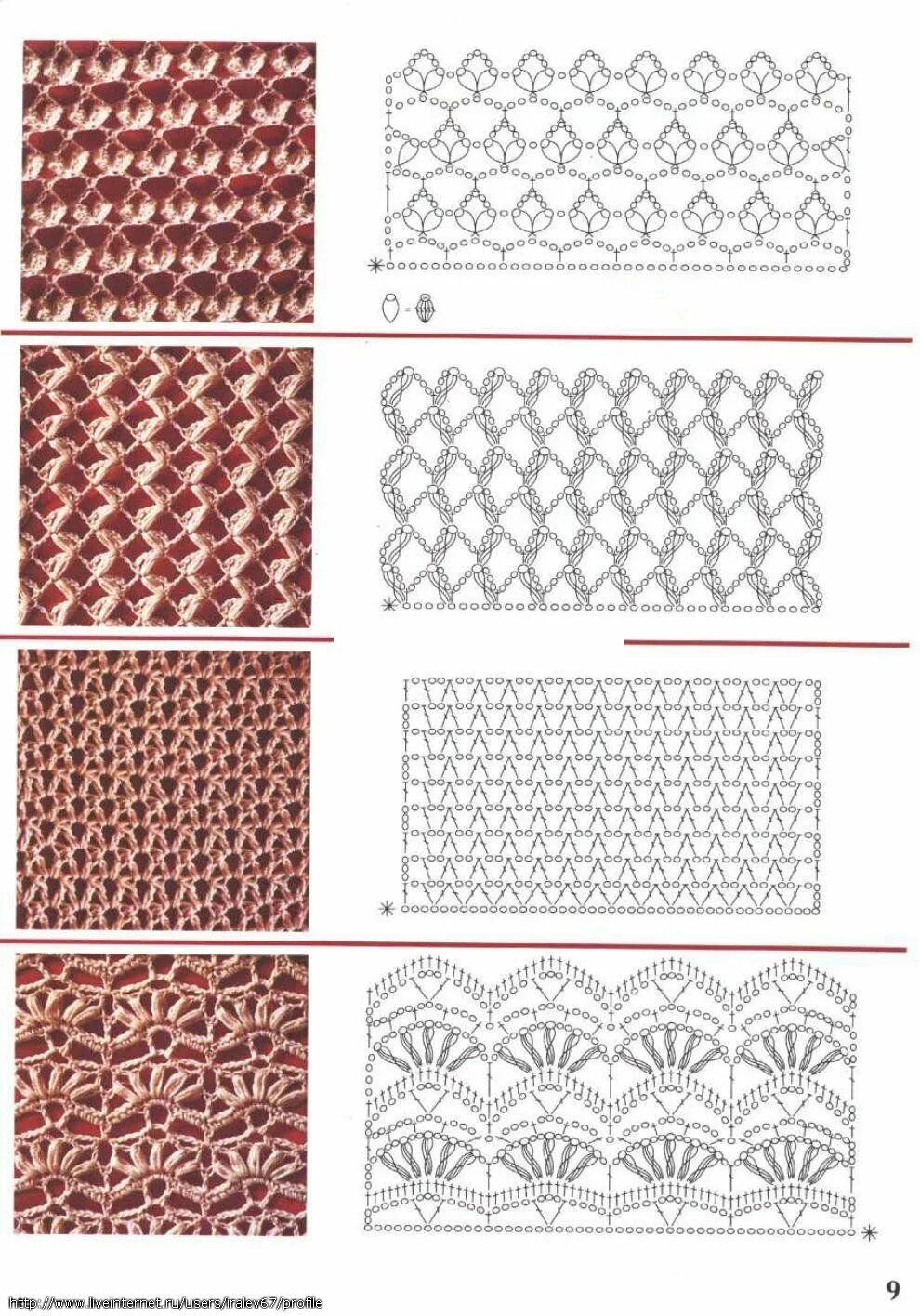 Подборка узоров крючком Виды петель для вязания крючком, Схемы вязания крючком, 