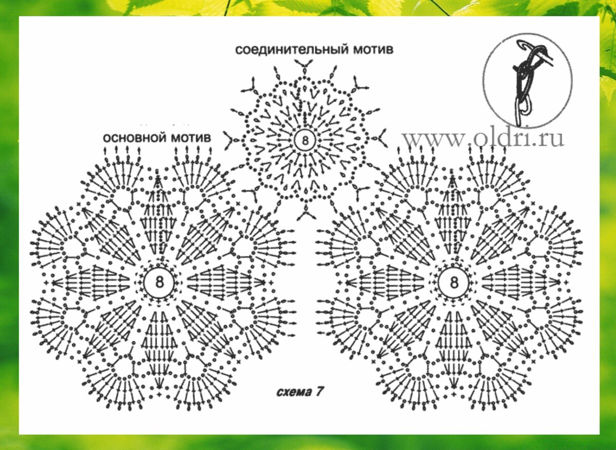 Простые мотивы крючком со схемами Скатерти из мотивов Вяжем крючком Мастерская Чайка Дзен