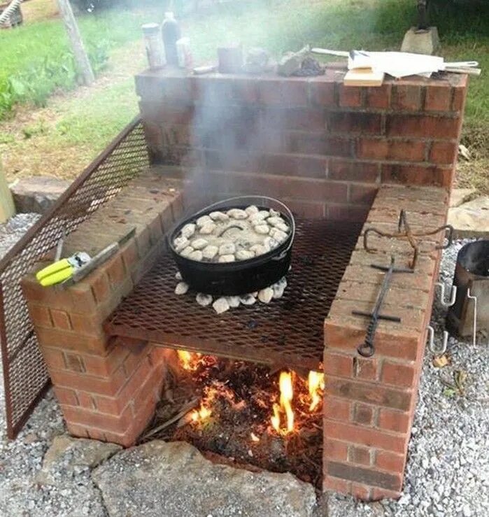 Простые печи для дачи своими руками Fabriquer un BARBECUE - 40 idées DIY pour l'été prochain Barbecue en brique, Con