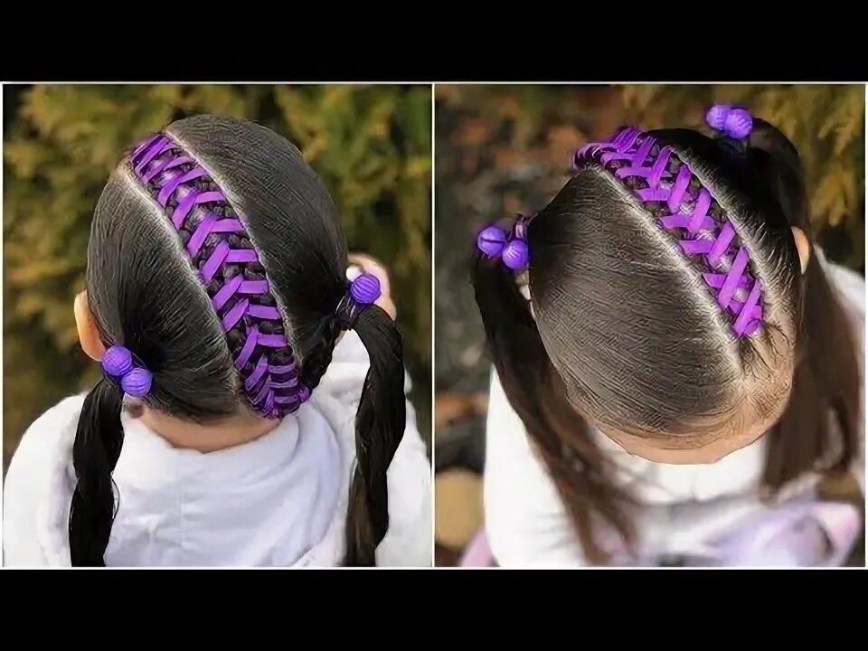 Простые прически для девочек с лентами PEINADO PARA NIÑAS CON TRENZA Y LISTON CRUZADO PEINADOS FÁCILES Y RÁPIDOS PARA N