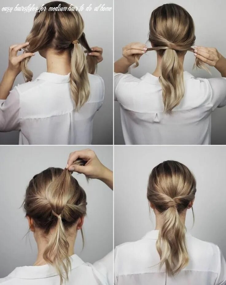 Простые прически на длинные волосы своими руками 9 Easy Hairstyles For Medium Hair To Do At Home Office hairstyles, Long hair sty