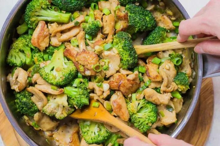 Простые рецепты с брокколи с фото Chicken and broccoli in Chinese garlic sauce Recipe Whole food recipes, Whole 30