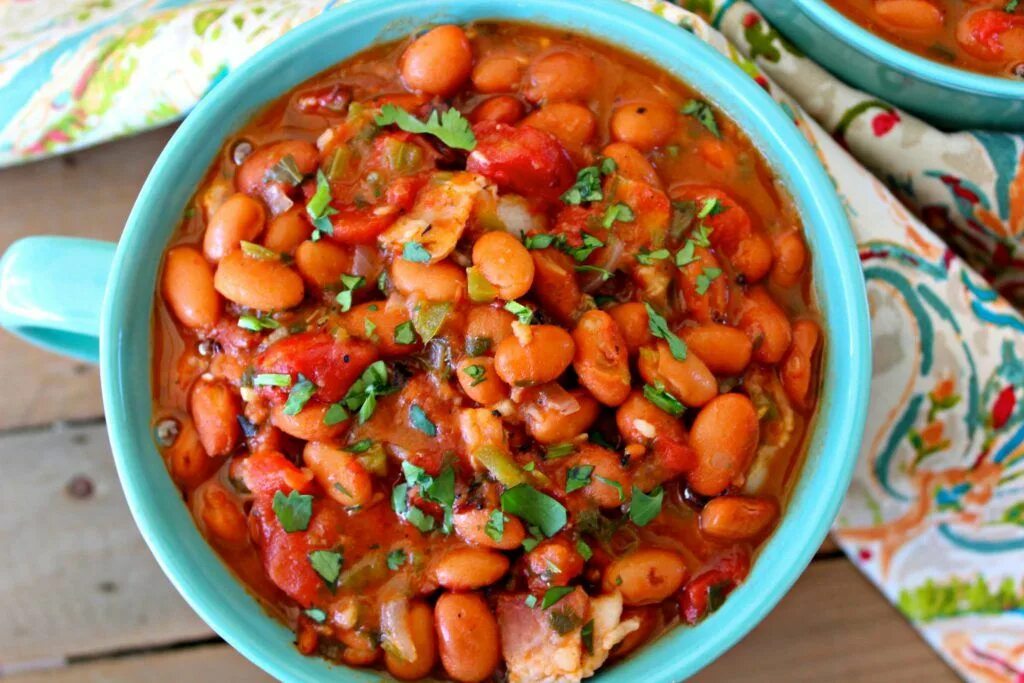 Простые рецепты с фасолью фото Easy Charro Beans with Canned Beans Authentic Mexican charro beans, made quick a