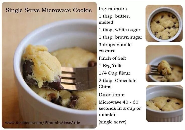 Простые рецепты в микроволновке с фото Microwave Cookie Microwave cookies, Mug recipes, Food