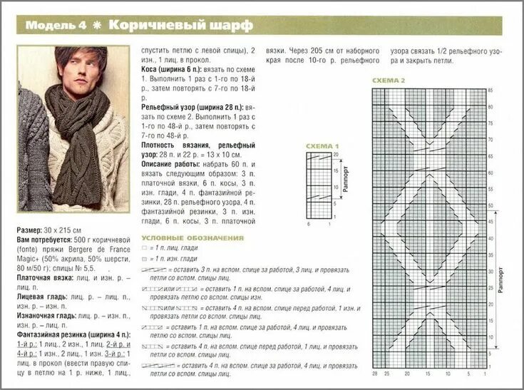 Простые схемы для вязания спицами шарфов Мужской коричневый шарф in 2024