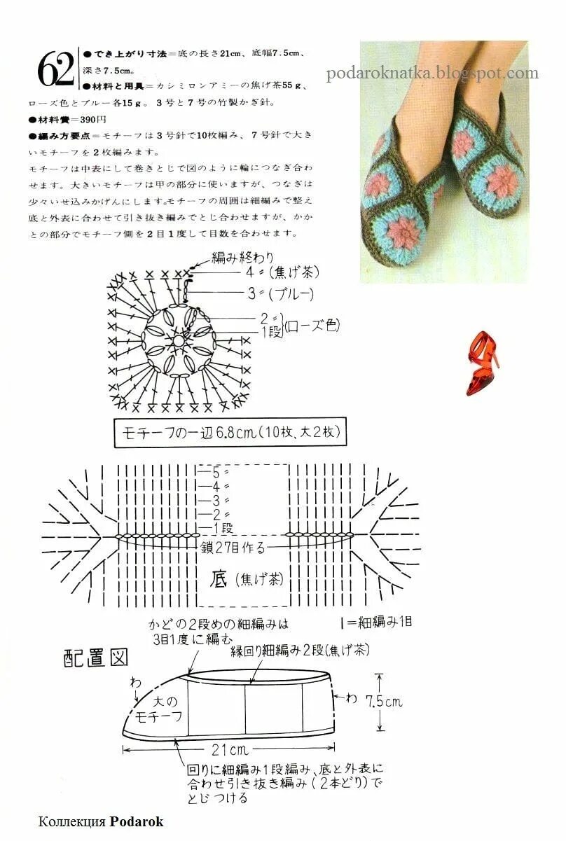 Простые схемы следков крючком Вязаные тапочки модели и схемы