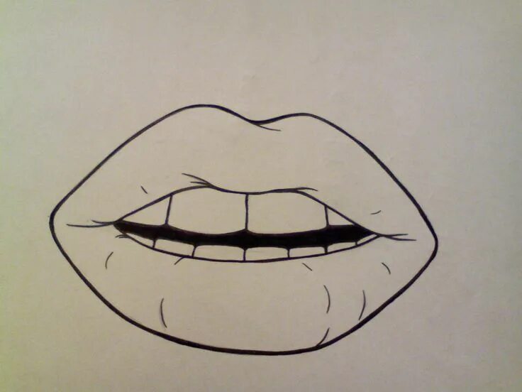 Простые срисовки фото Create a Sweet Pair of Glossy Vector Lips Lips drawing, Mouth drawing, Easy draw